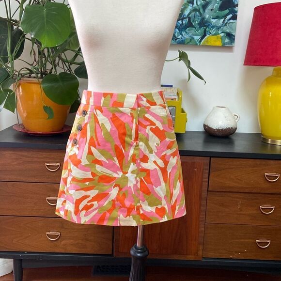 J.CREW Multi-Color Abstract Print Zip Front Skirt - Picture 7 of 7